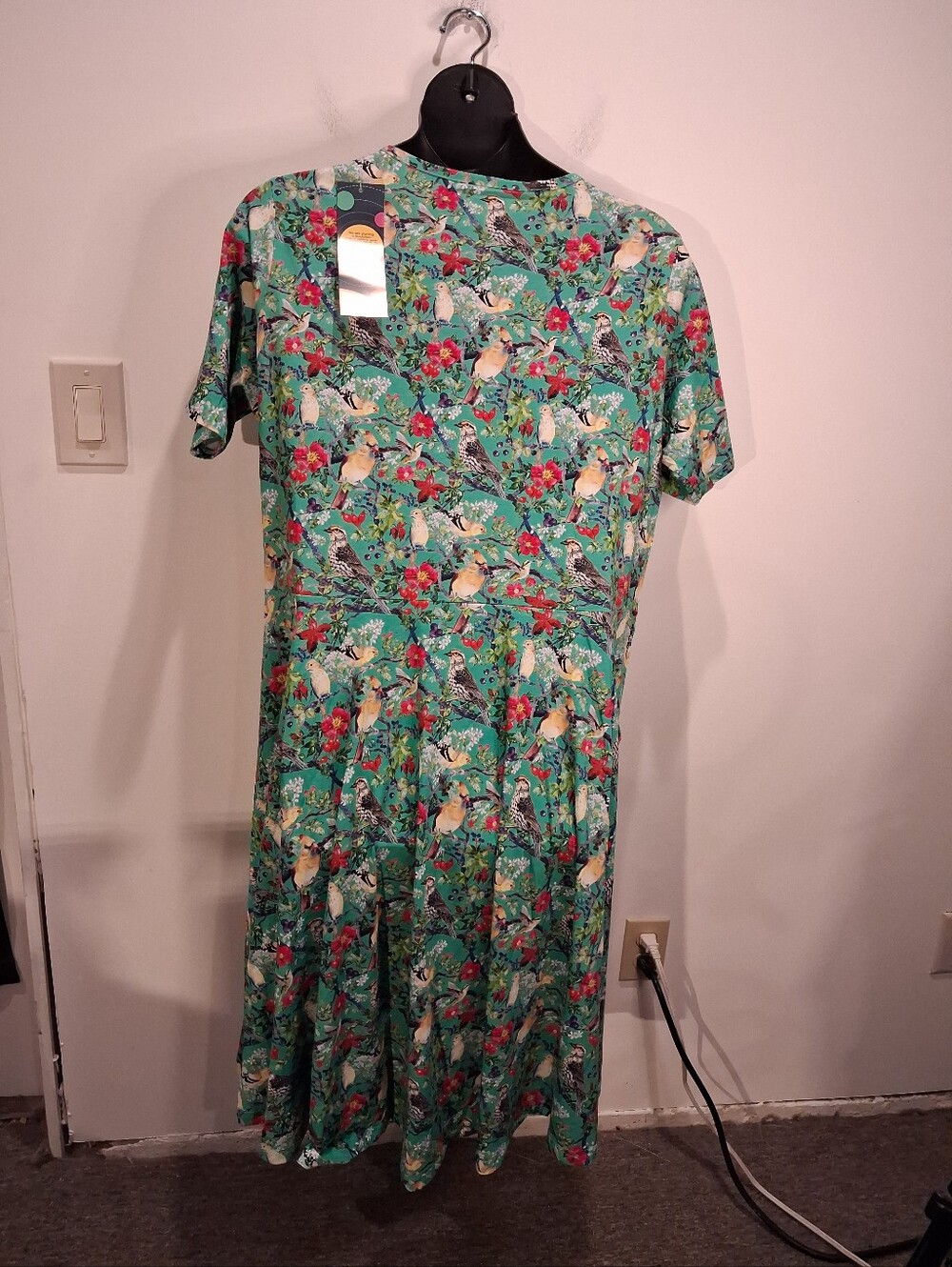 New Svaha Size 3x Vibrant Bird Print Organic Cotton Dress POCKETS - Picture 4 of 7